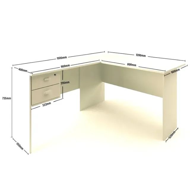 Escrivaninha Em L 2 Gavetas com Chave Promoção Fazemos Entrega - Foto 2