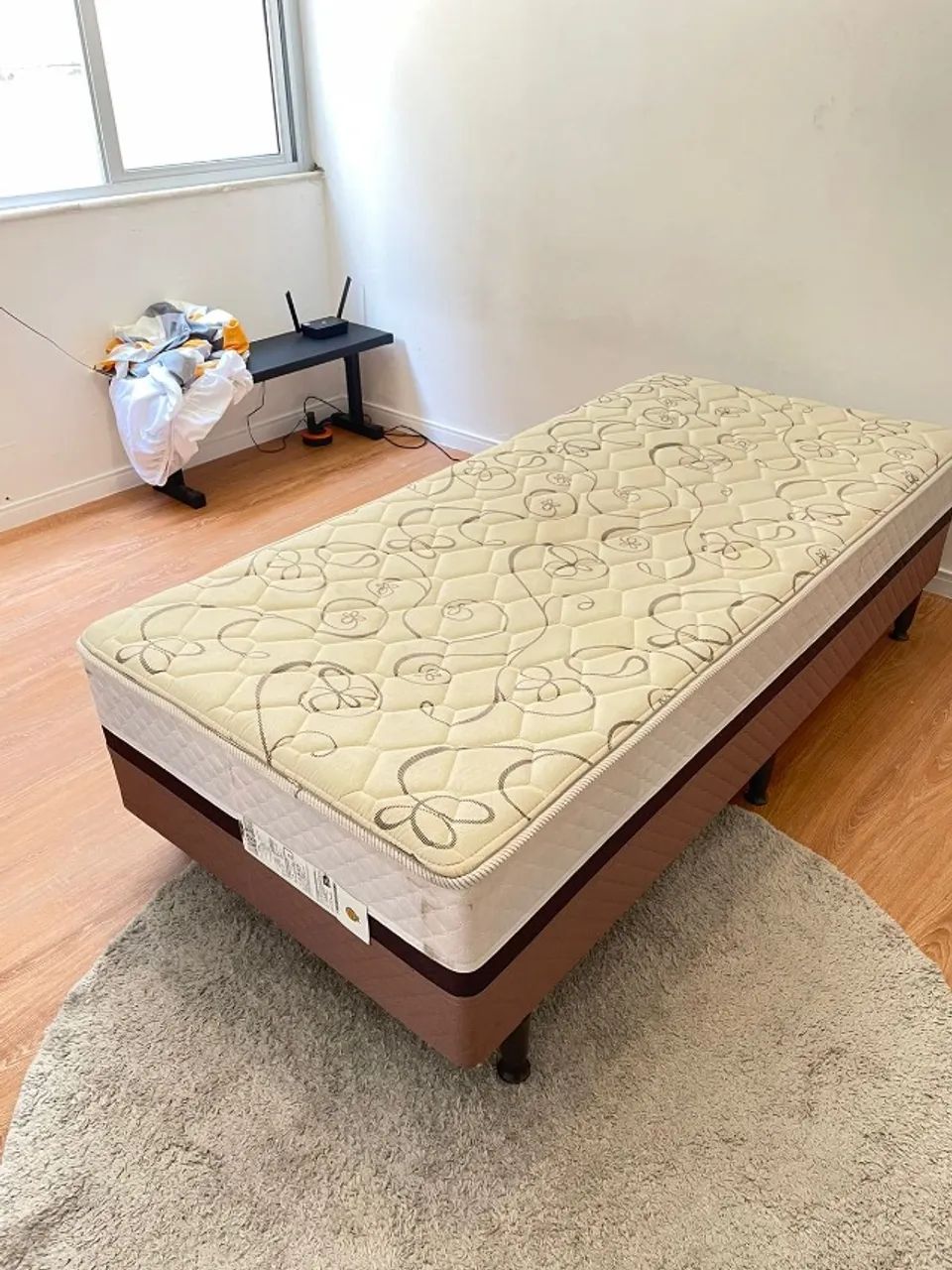 Cama Box Conjugada Solteiro Herval Roma Ortopédico com Pillow Top