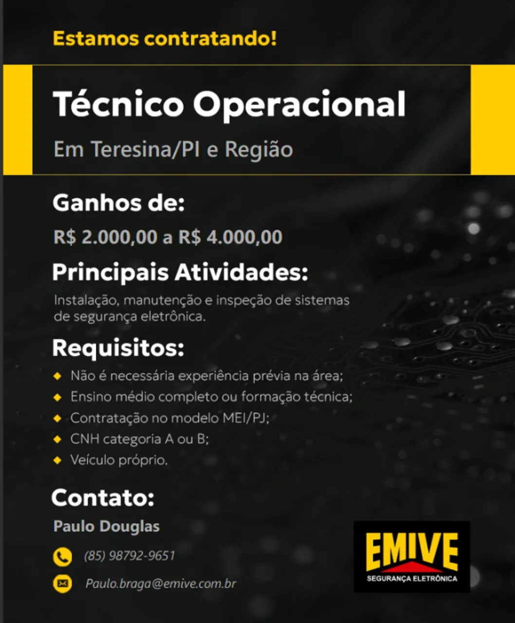 TÉCNICO OPERACIONAL - EMIVE