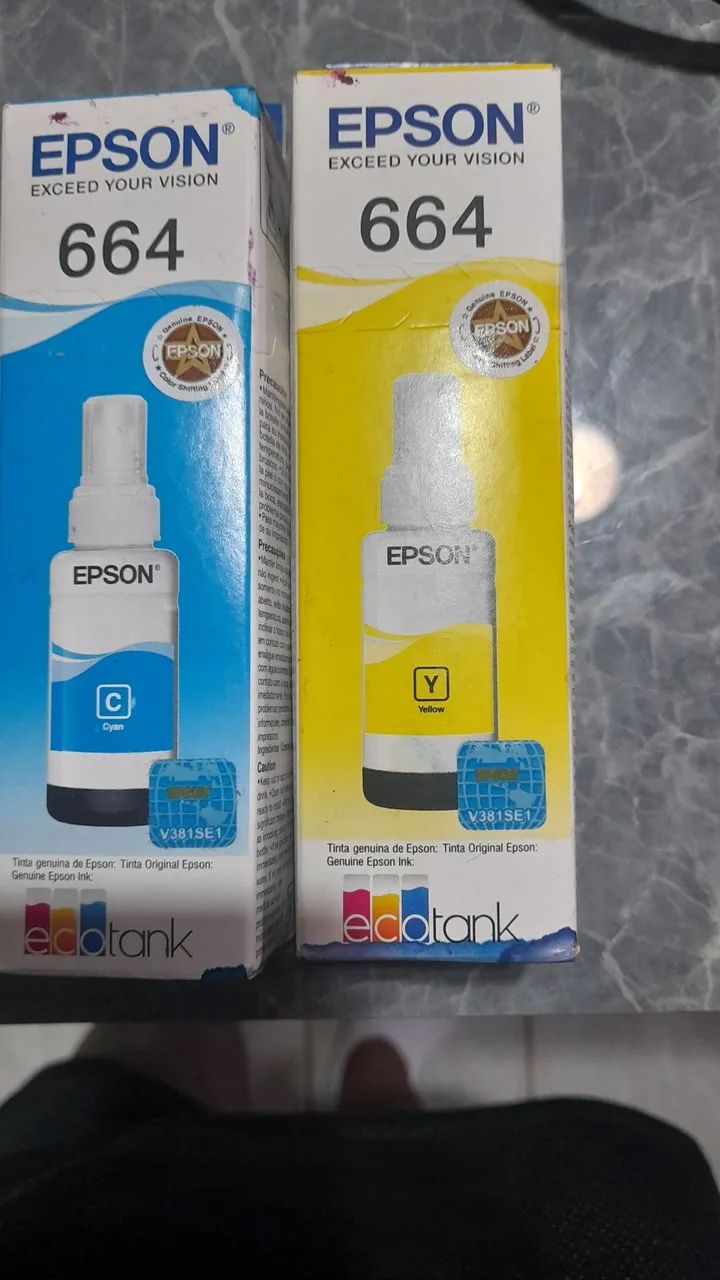 Tinta Epson 664 - Cyan e Yellow