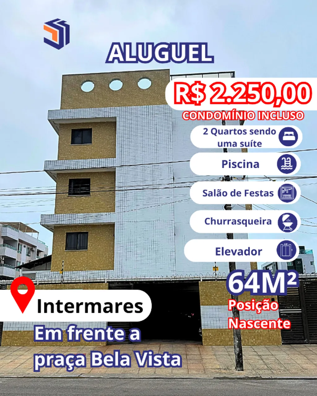 Apartamento em Intermares, 2 quartos