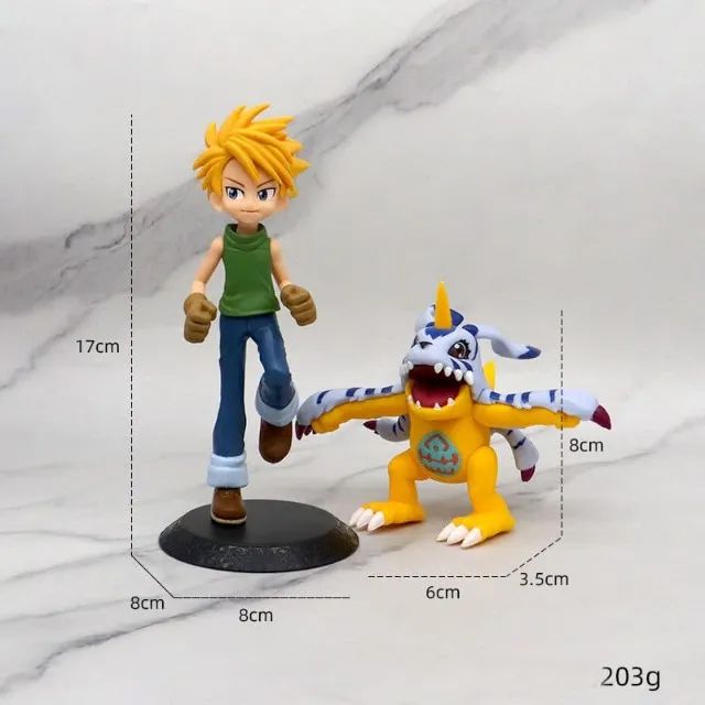 Bonecos Digimon Agumon Patamon Gbumon Tailmon 4 pares Total de 8pcs - Foto 5
