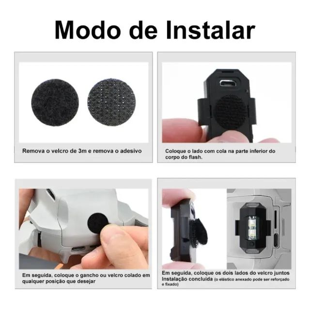 Led Para Drone Dji Fimi Autel Bike Camping Carro Moto Brdrc Rgb Sem Fio 7 Cores - Foto 3