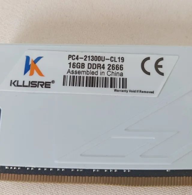 01 Memória Ram Kllisre DDR4, 16gb 2666 MHz branca