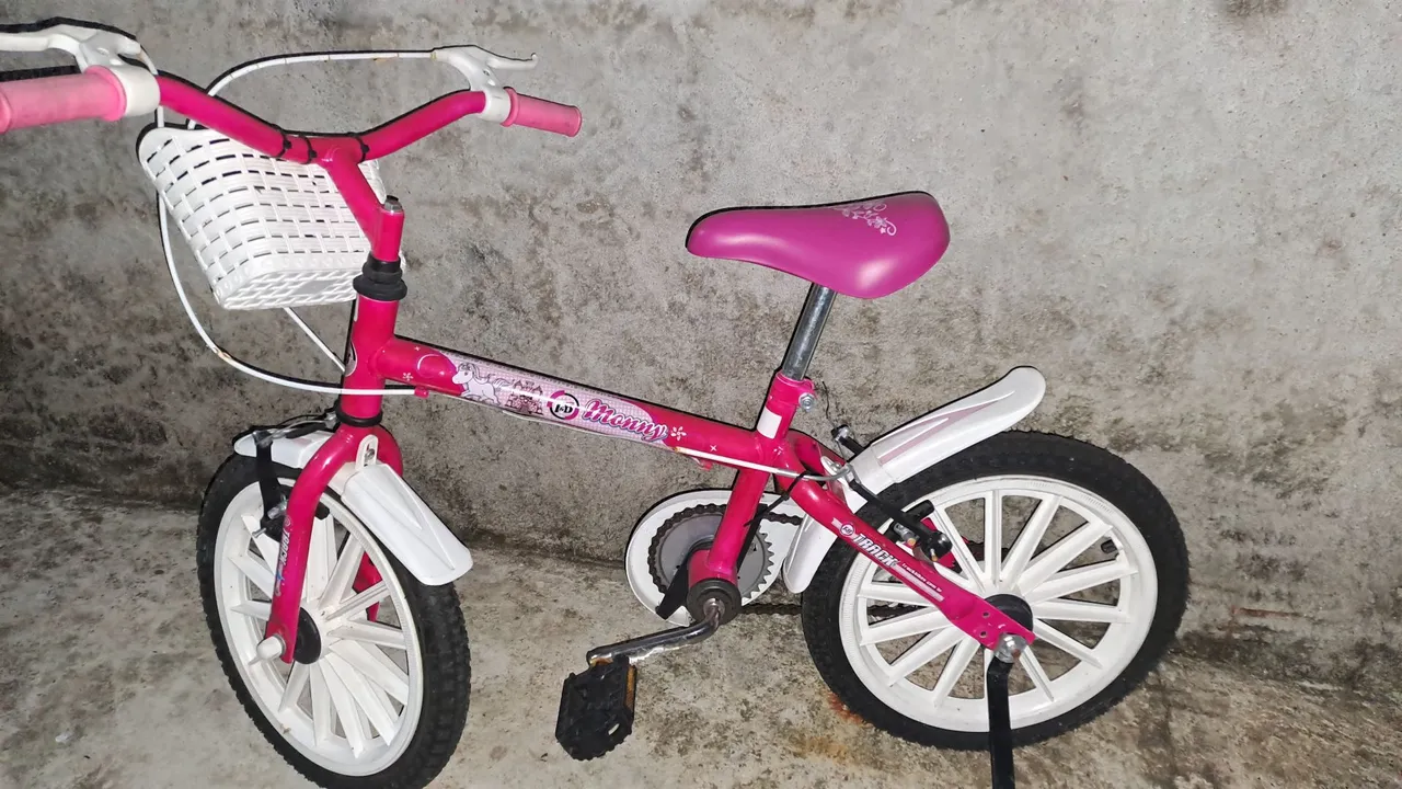 Bicicleta Infantil Rosa com Cesta
