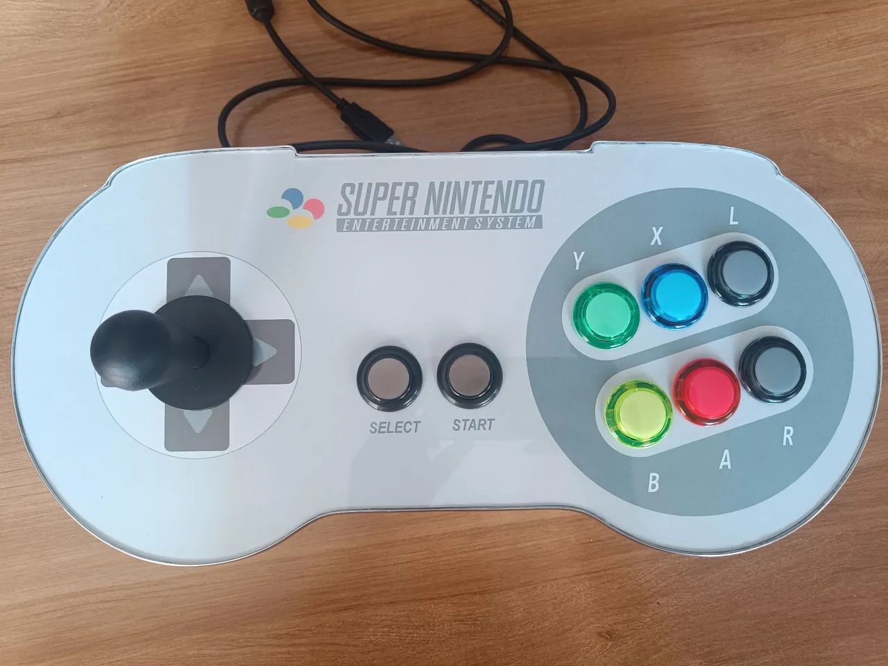 Controle Arcade super Nintendo com placa óptica+zero delay 