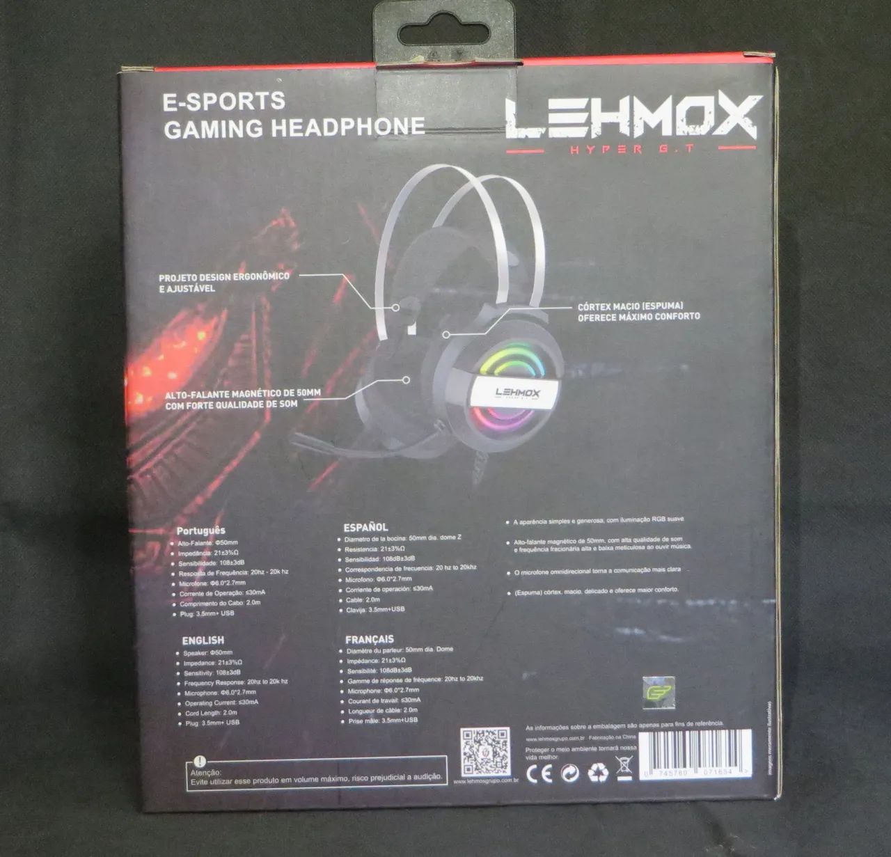 Headset Gamer Lehmox Hyper G.T. - RGB - USB + 3.5mm - Foto 4
