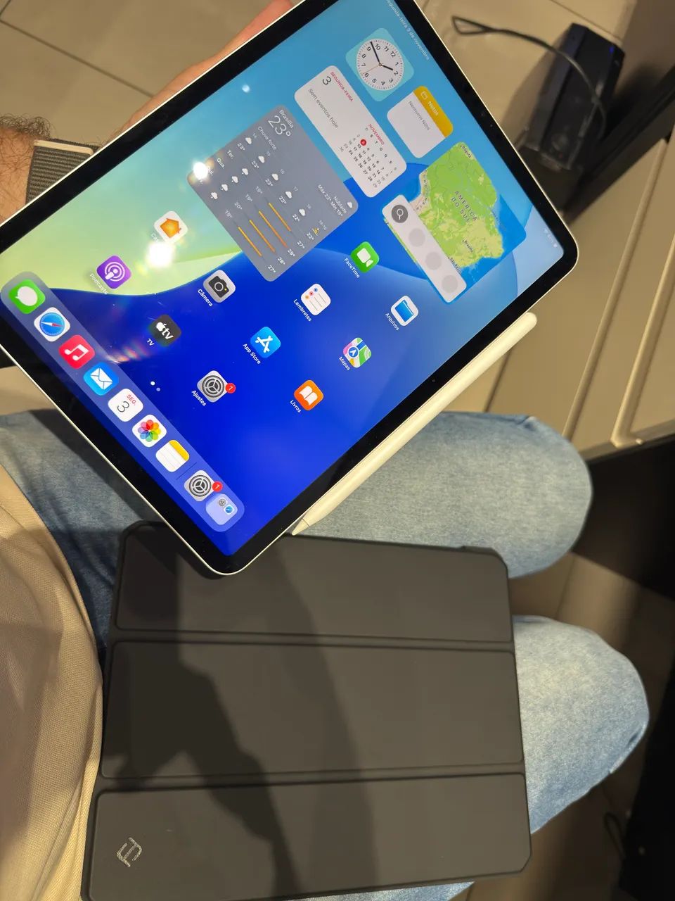 Ipad pro 11 4 geracao m2 256gb com apple pencil impecavel