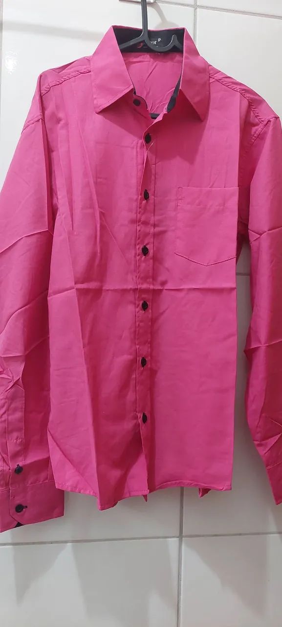 Camisa Social Rosa  ( P ) - Foto 3