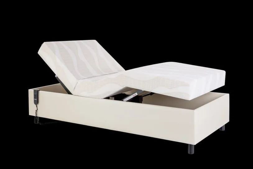 Cama Articulada Motorizada Century bege com grades laterais 