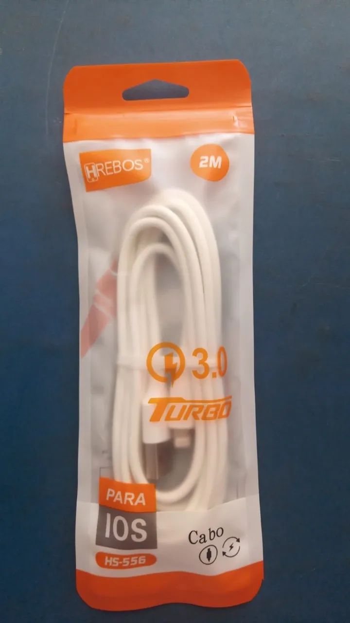 CABO PARA IOS 2M HREBOS 3.0 TURBO NOVO LACRADO FRETE GRÁTIS PARA MACEIÓ