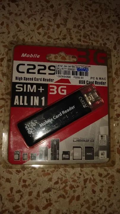 Leitor de Cartão C229 - SIM + 3G - ALL IN 1