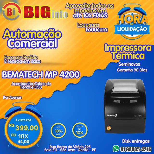 Impressora Termica Bematech MP 4200 - Ifood - Qr Code - Perfeita 