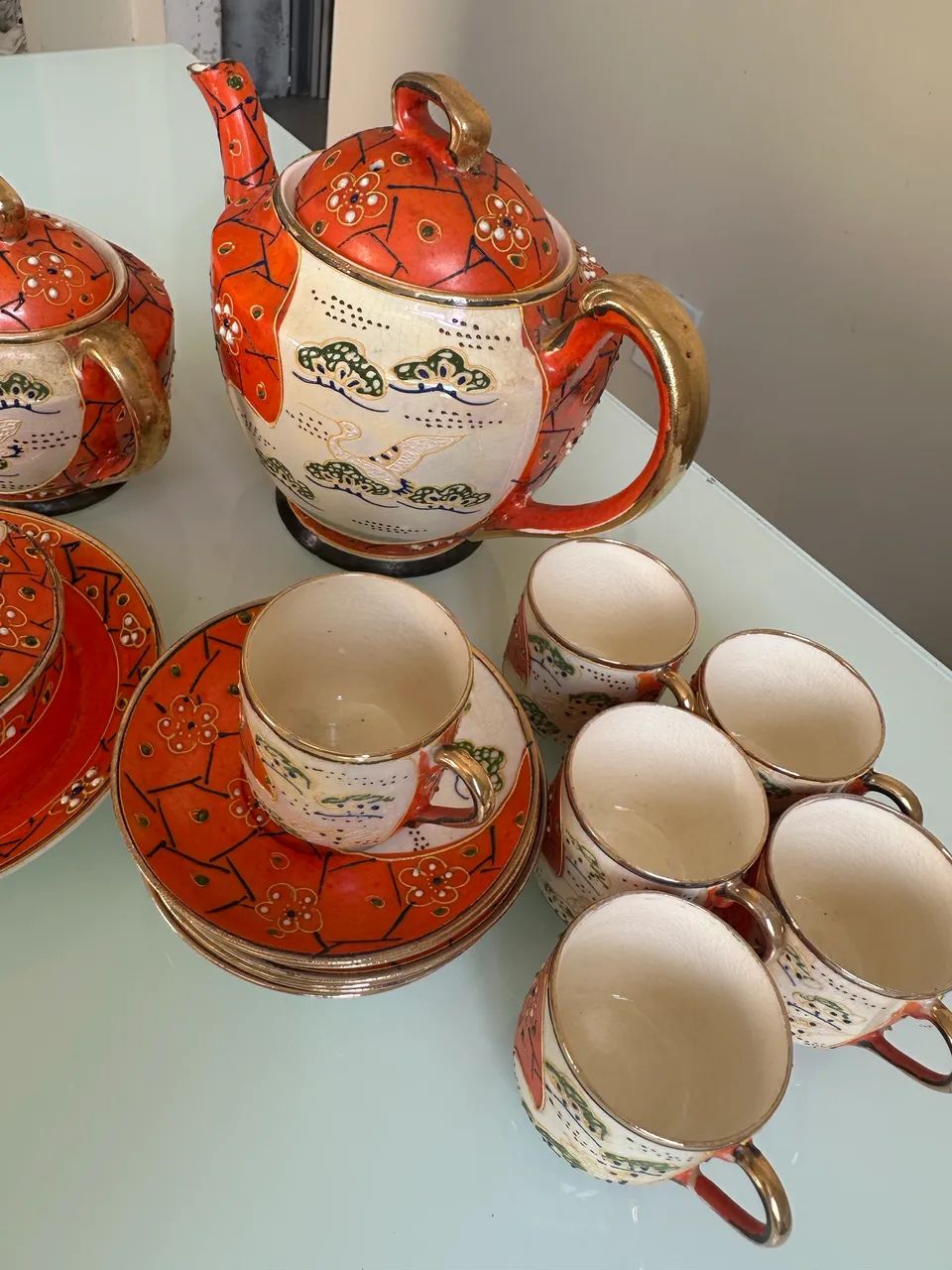 conjunto de porcelana japonesa vintage estilo kutani / satsuma - Foto 3