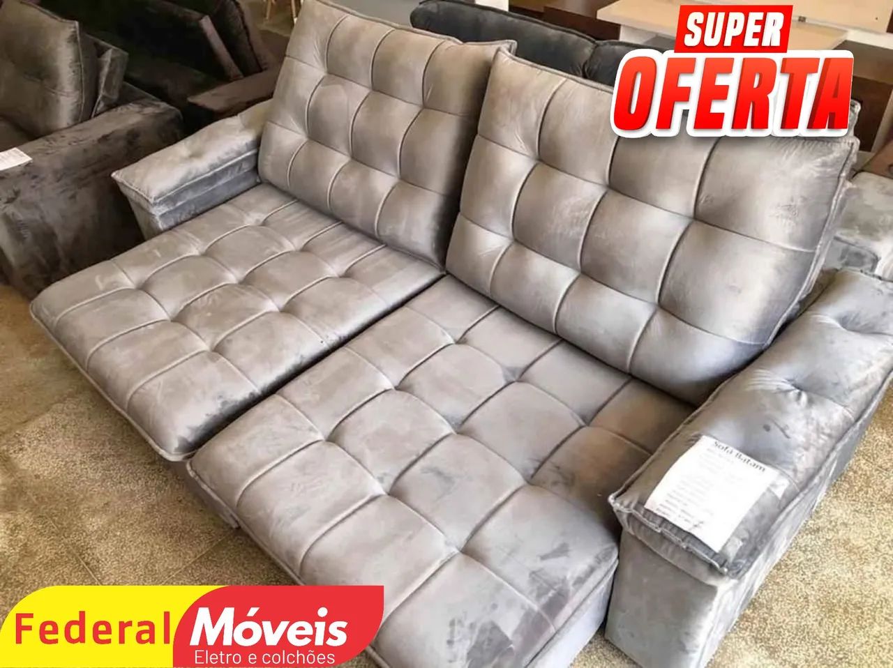 Sofá com Molas Bonnel 2,50m Novo - Fazemos Entregas 