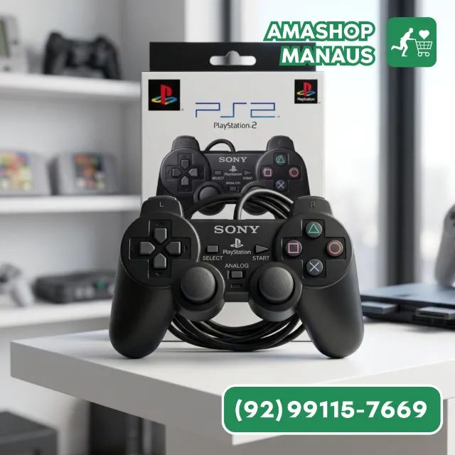 Controle Ps2 Com Fio Manete Joystick Playstation 2