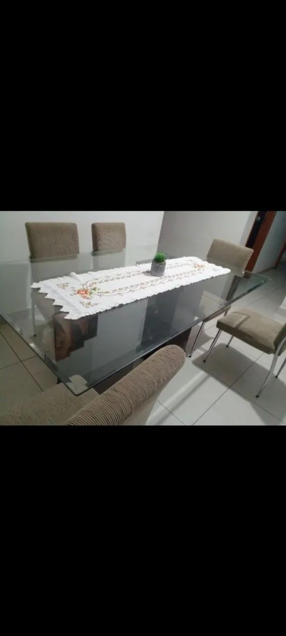 Mesa seis cadeiras tampo em vidro  - Foto 5