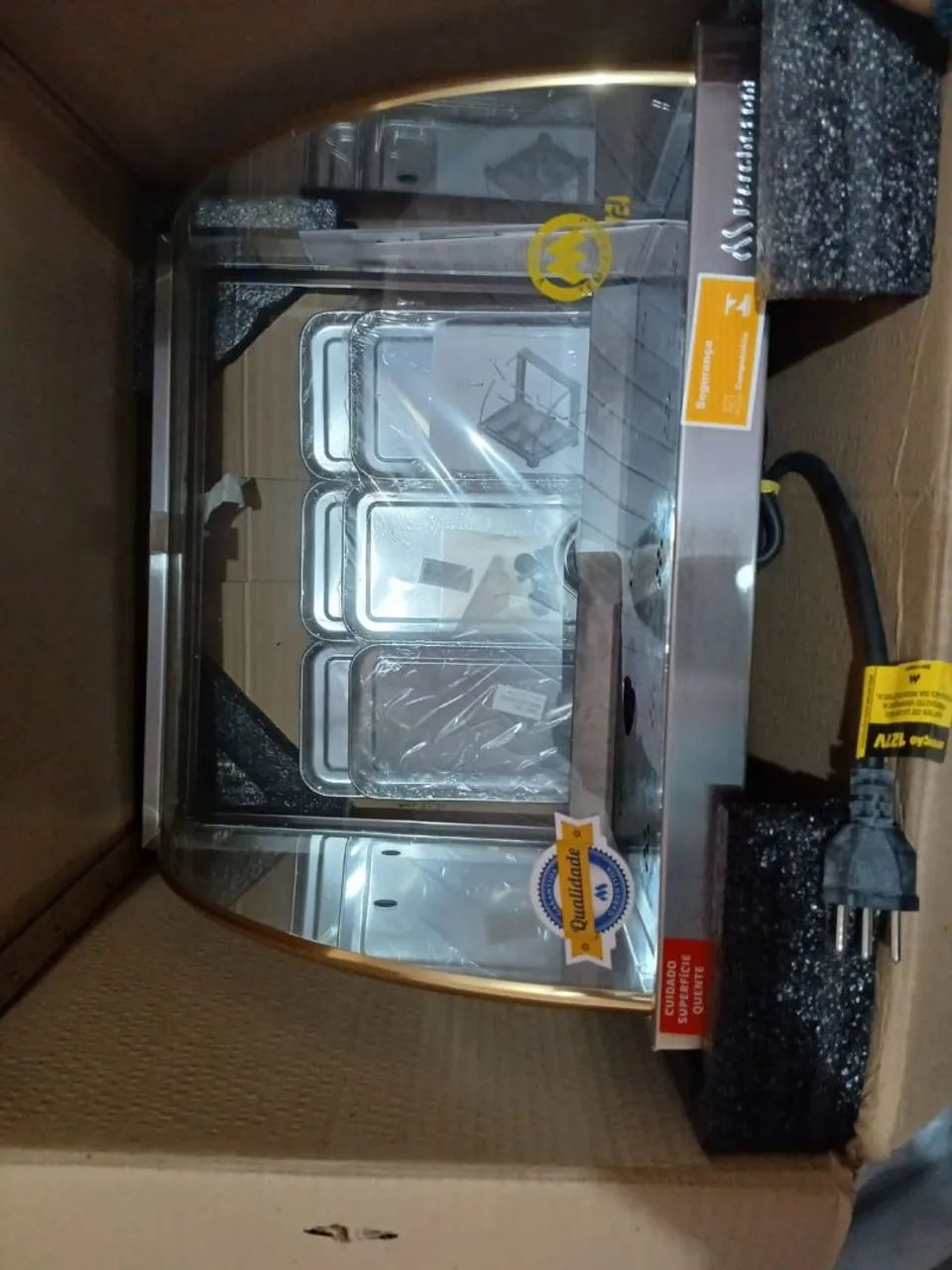 Estufa ouro pra salgados curvada dupla com 6 bandejas 127 v - Foto 4