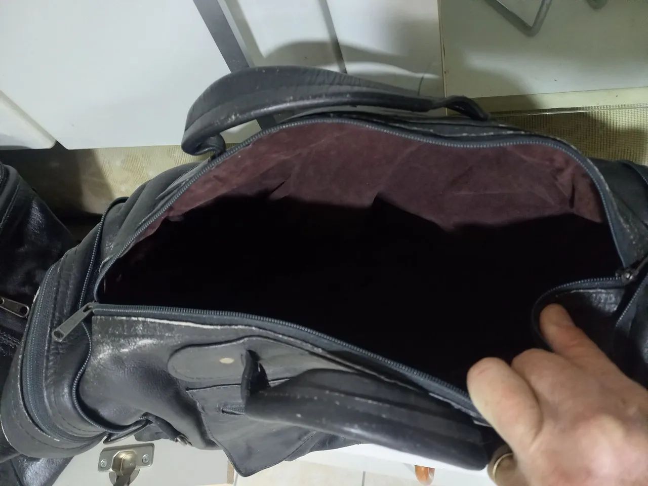 Bolsa de viagem em couro natural - Foto 3