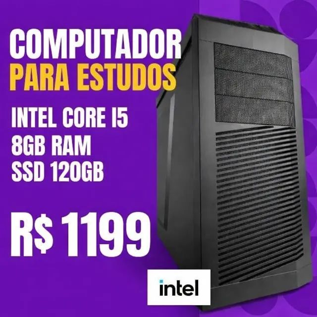 Computador Intel Core i5 - 8Gb Ram - SSD 120Gb Loja Coimbra Computadores Monte seu Pc Aqui