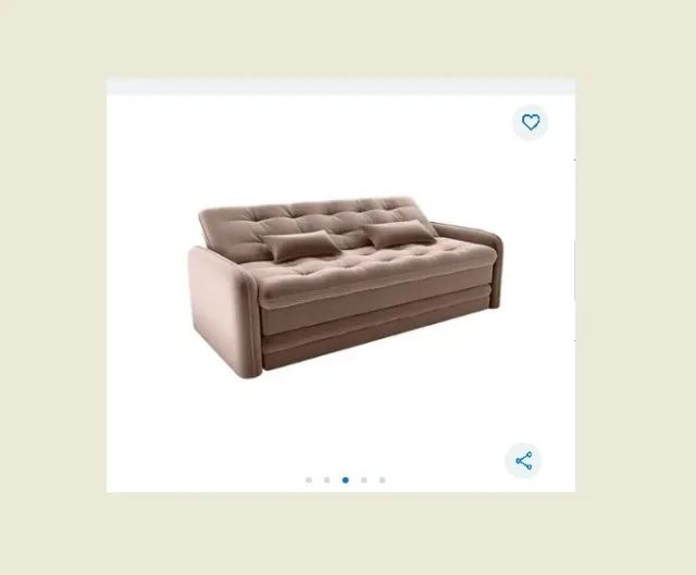 Sofá Cama Reclinável, 3 Lugares, + Bicama, Cor Marrom (Usado)