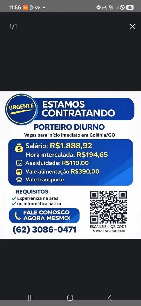 VAGA PORTEIRO NOTURNO E DIURNO/ DIUGO - Foto 2