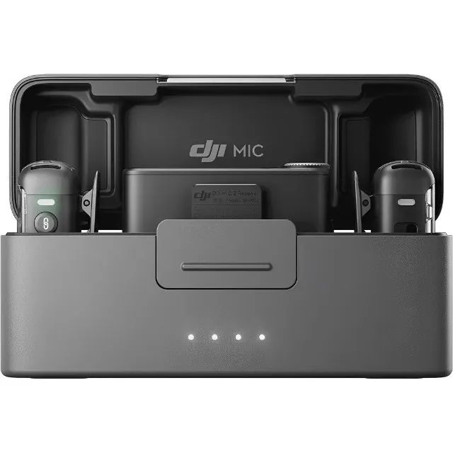 Microfone Sem Fio Dji Mic 2 (2TX+1RX) + Case de Carregamento (FCC) - Preto- Novo