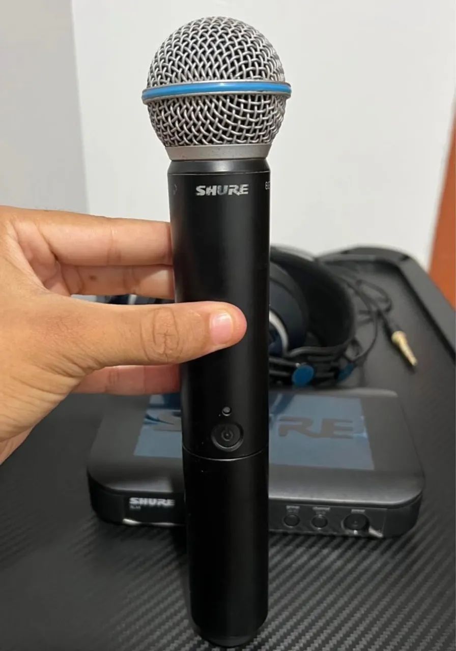 Microfone Shure Blx24br / B58 M15 Beta 58 Sem Fio Cor Preto( + Caixa / Case e acessórios ) - Foto 3