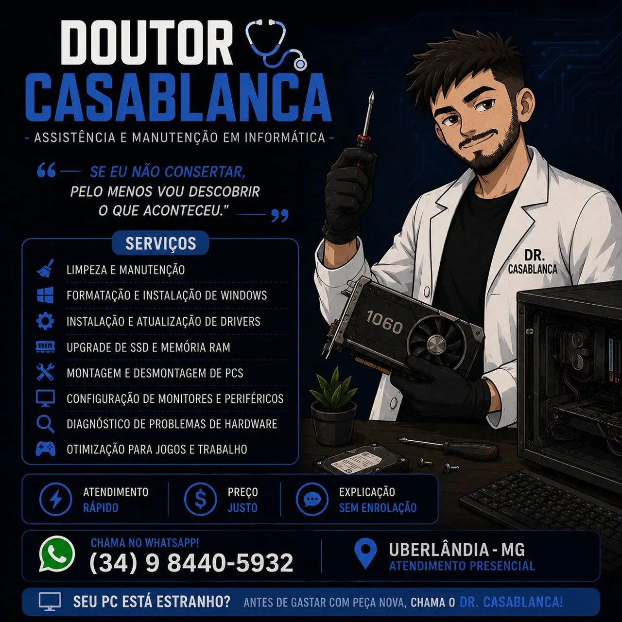 Manutençao de computadores, notebooks e perifericos em geral ! 