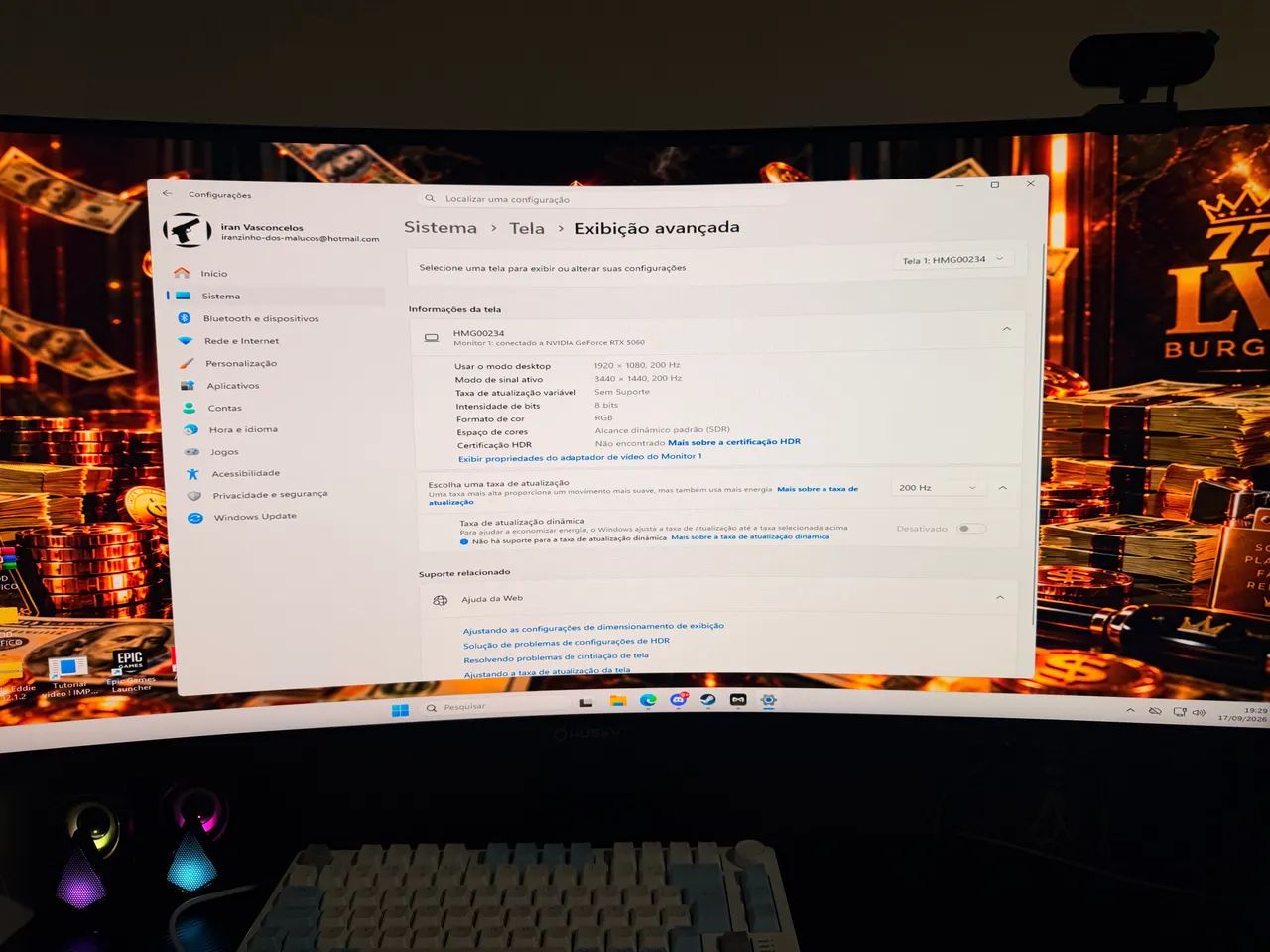 Monitor gamer husky 34 polegadas 200hz - Foto 2