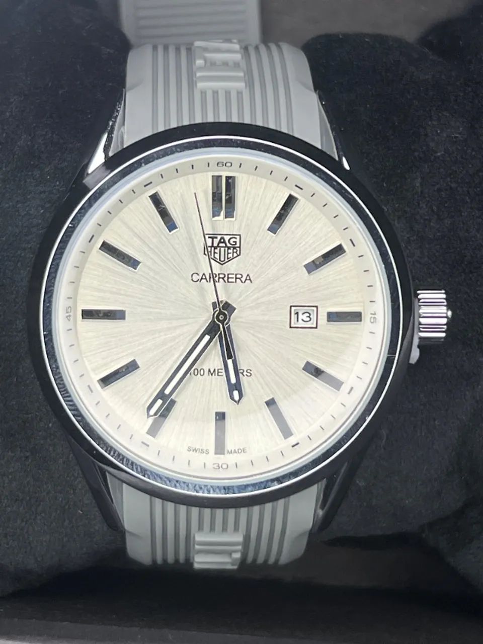 Tag Heuer Carrera Borracha Prata - Foto 2