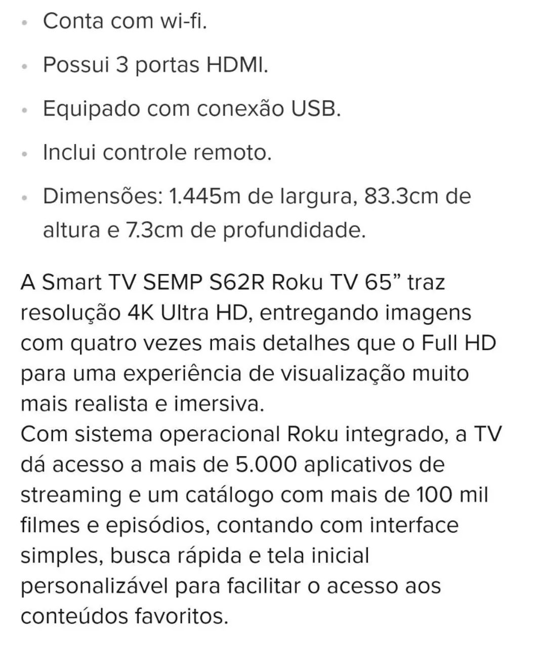 TV Semp Toshiba 4K 65 Polegadas - Foto 5