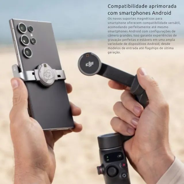 Estabilazdor Gimbal DJI Osmo Mobile 7P para Celular Com Modulo Multifuncional Cinza-escuro - Foto 5