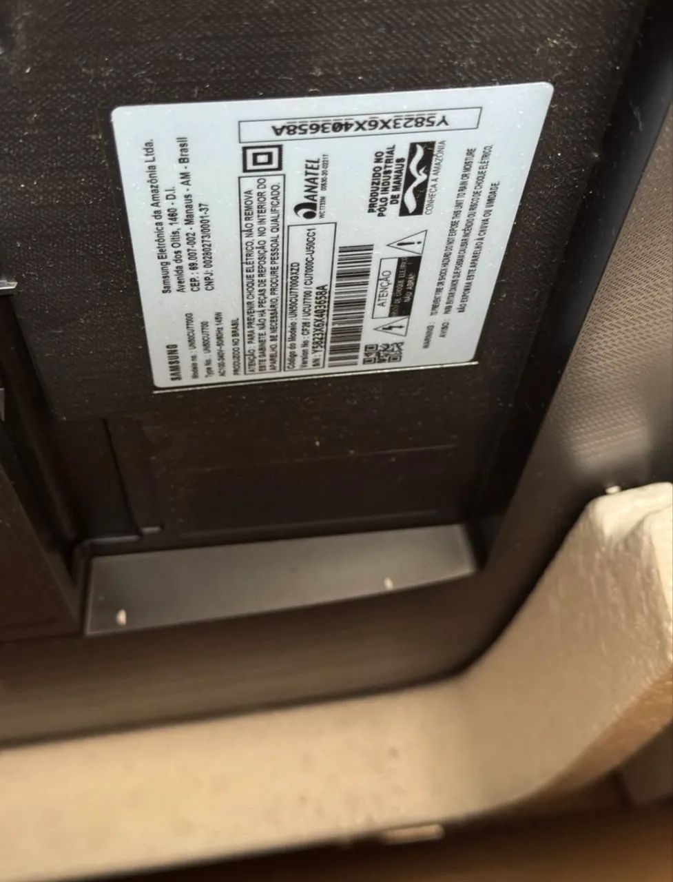 TV Samsung 50 com defeito 