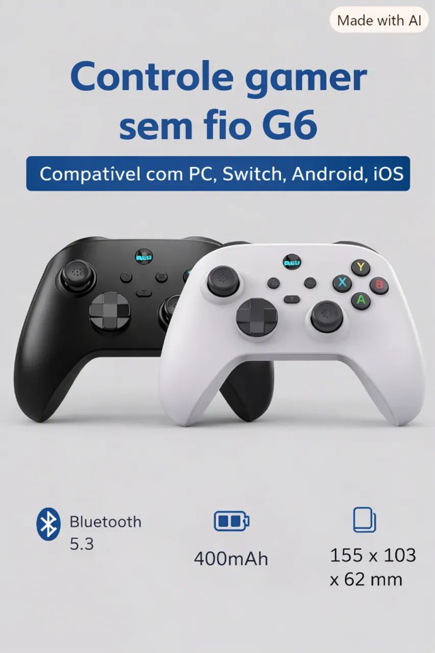Controle sem fio para PC, Switch, Android e iOS - Foto 3