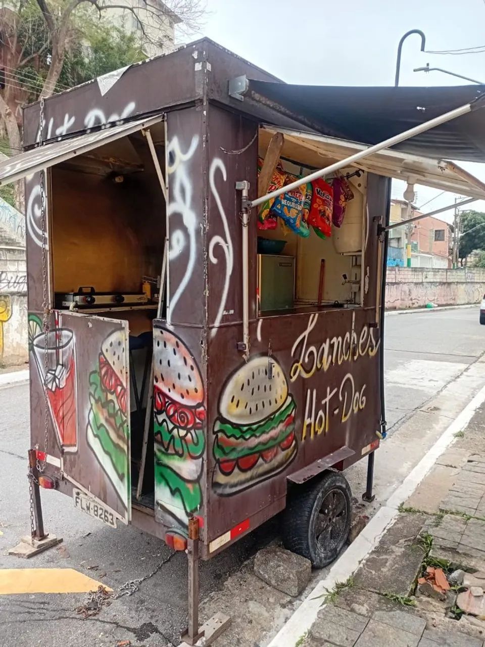 Trailer de lanche pronto trabalhar 