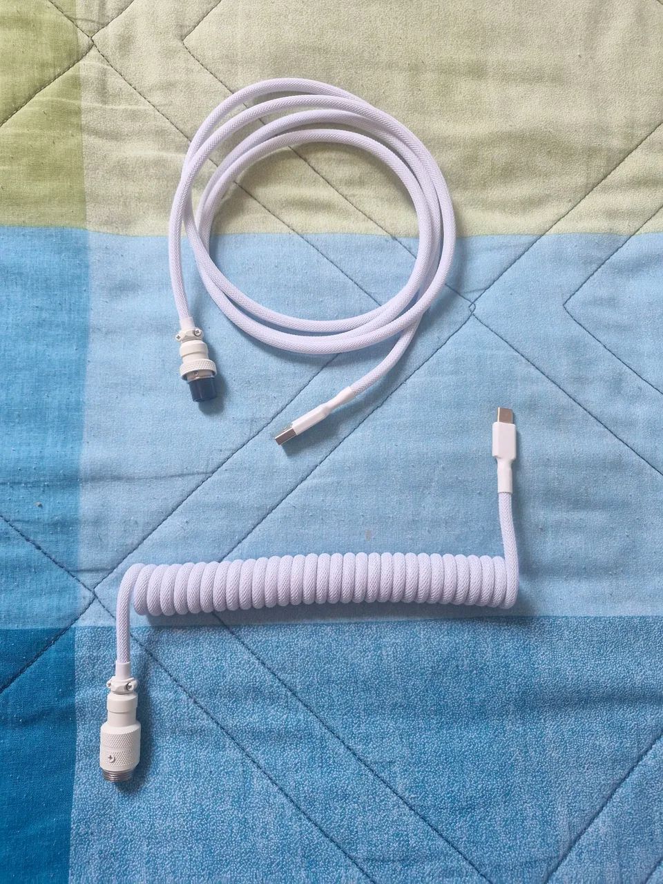 Cabo coiled branco para teclado 