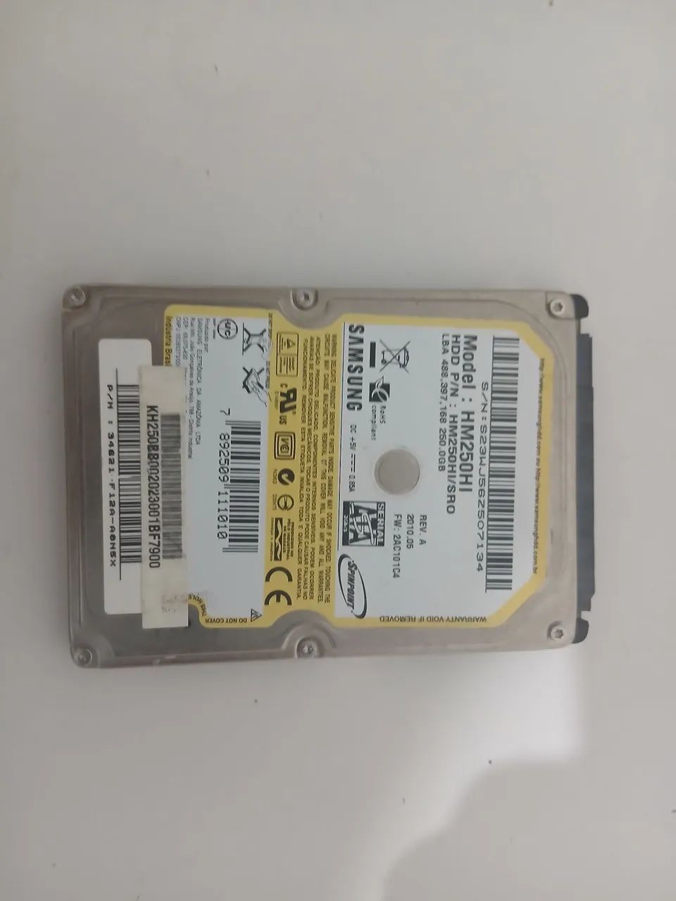 HD Samsung 250GB SATA 2.5" para Notebook