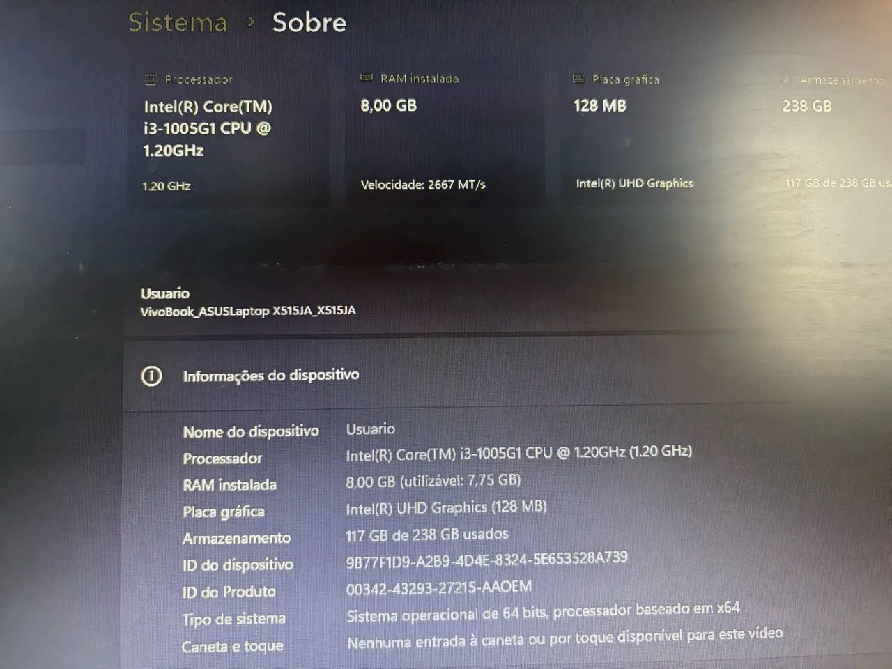 ASUS VivoBook i3 8 GB SSD 256 - Foto 3