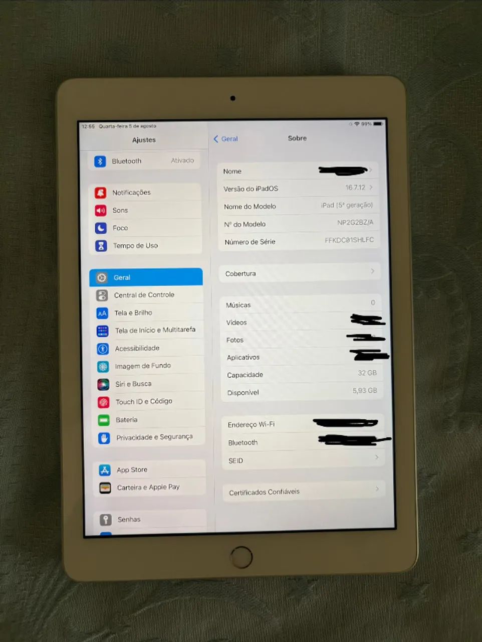 iPad de 5ª geração (lançado em 2017) com 32GB tela Retina de 9,7 polegadas. - Foto 4
