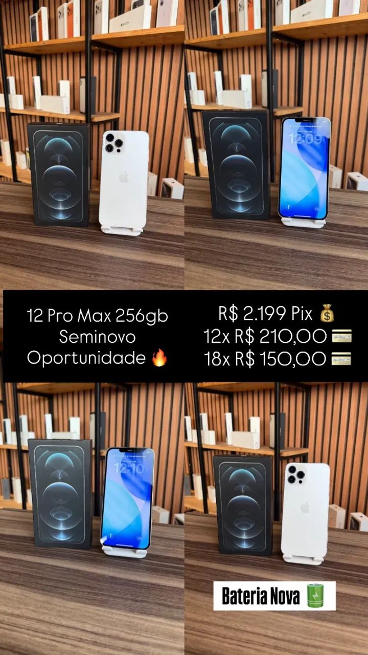 iPhone 12 Pro Max 256gb - Seminovo, 6 meses de garantia 