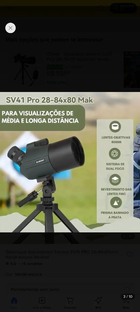 Telescópio SVBoni SV41 Pro - Foto 4