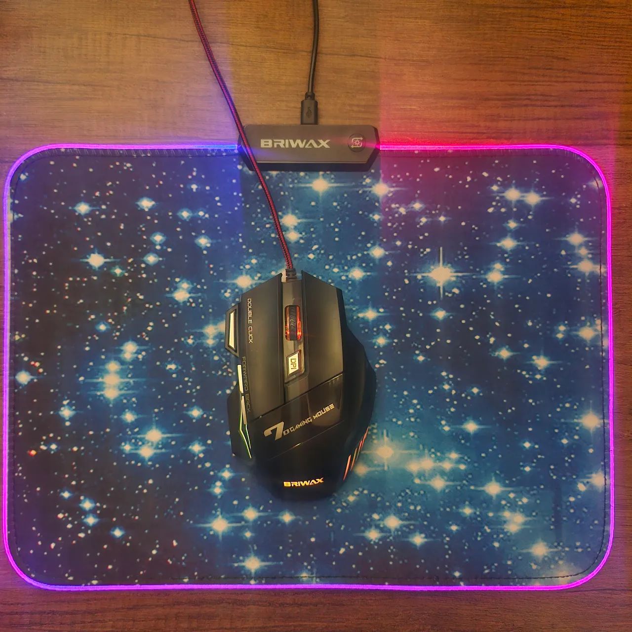 Kit Gamer: Mouse ELG Dragon War + Mousepad RGB Briwax (Oferta!)