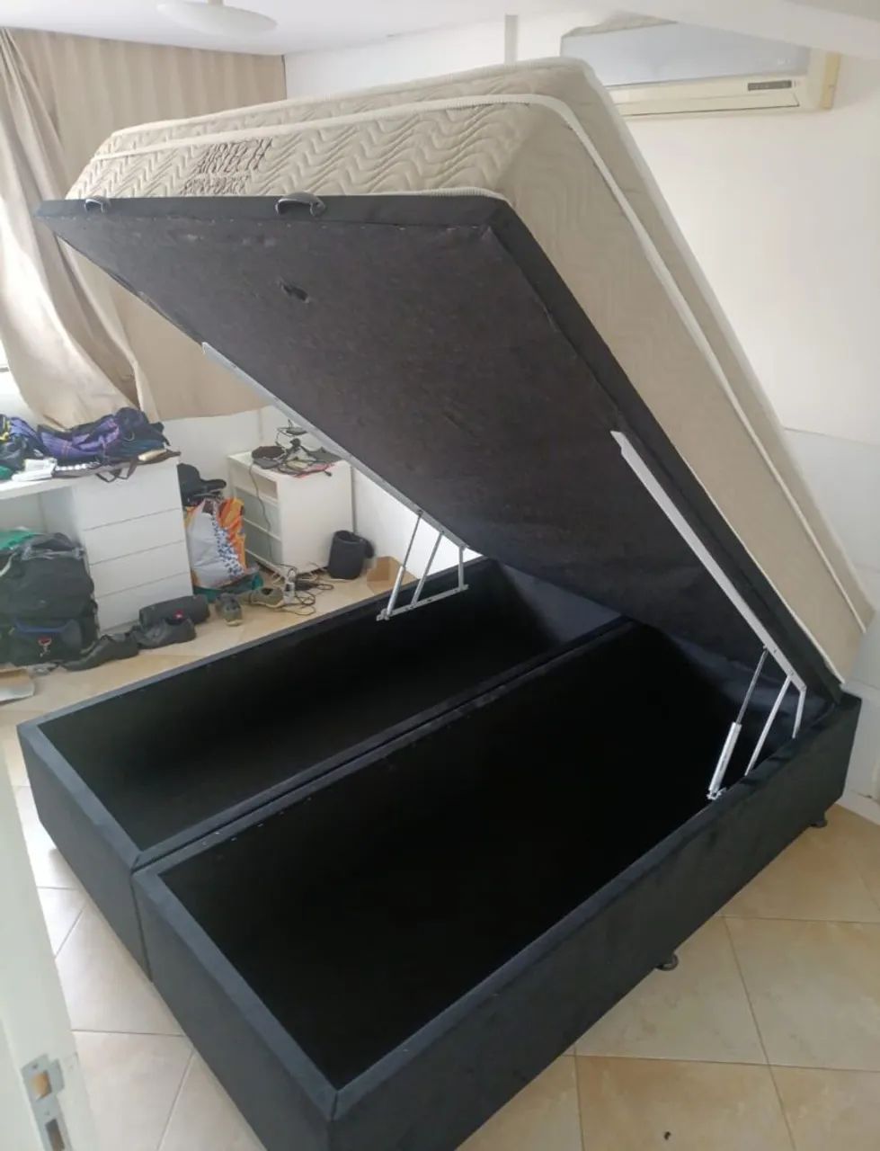 Cama box bau Queen 158x198 pronta entrega 