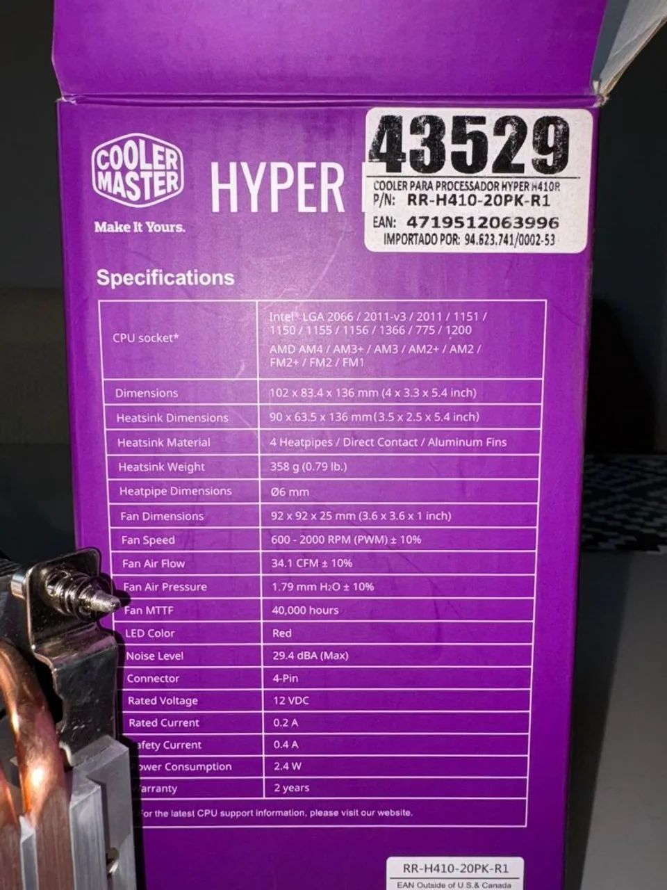 Air Cooler coolermaster hyper h410r - Foto 3