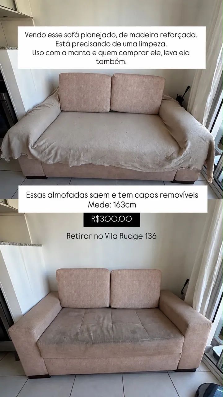 Sofá planejado 2 lugares