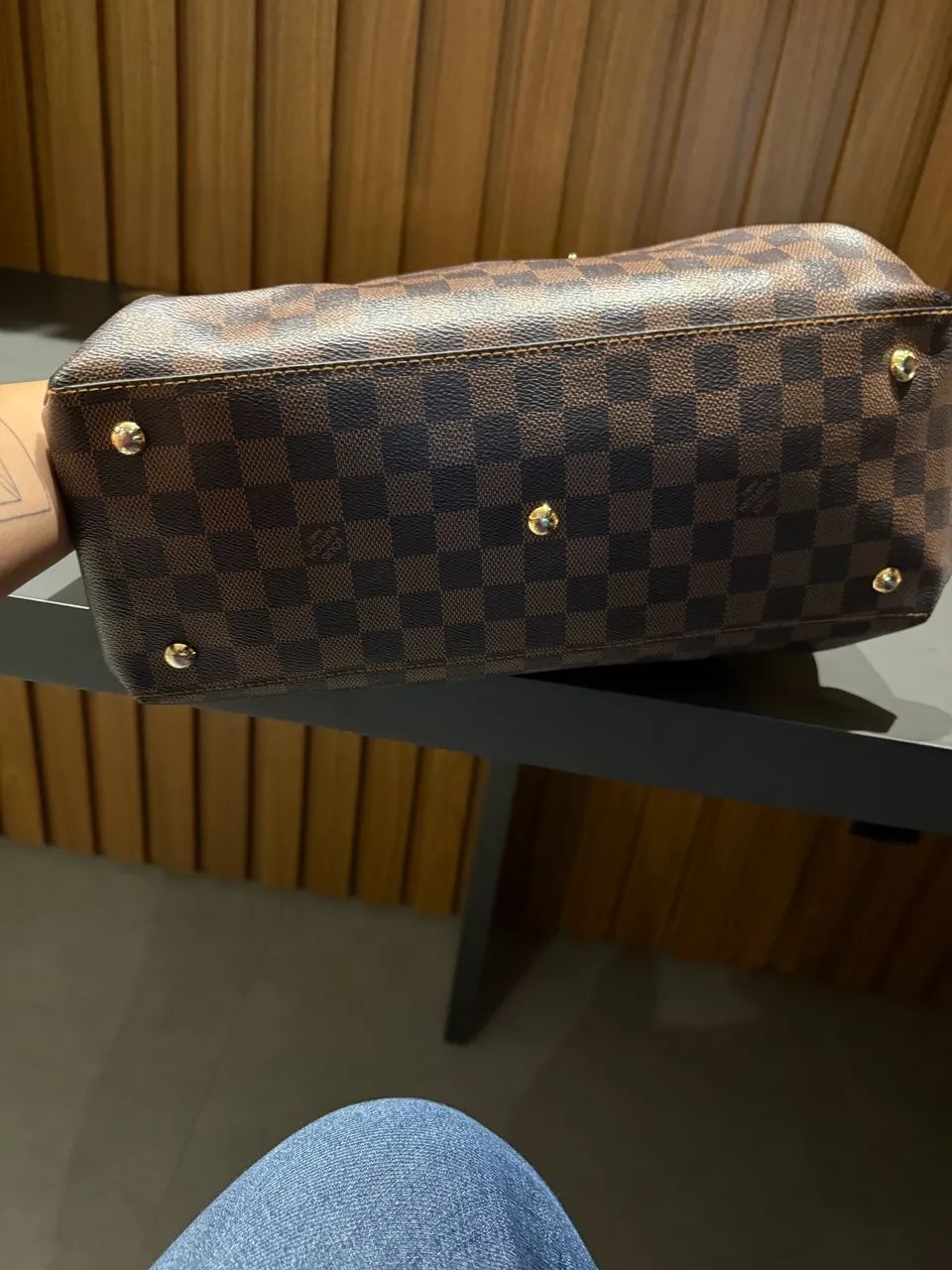 Bolsa Louis Vuitton Riverside em canvas Damier Ébène. - Foto 4