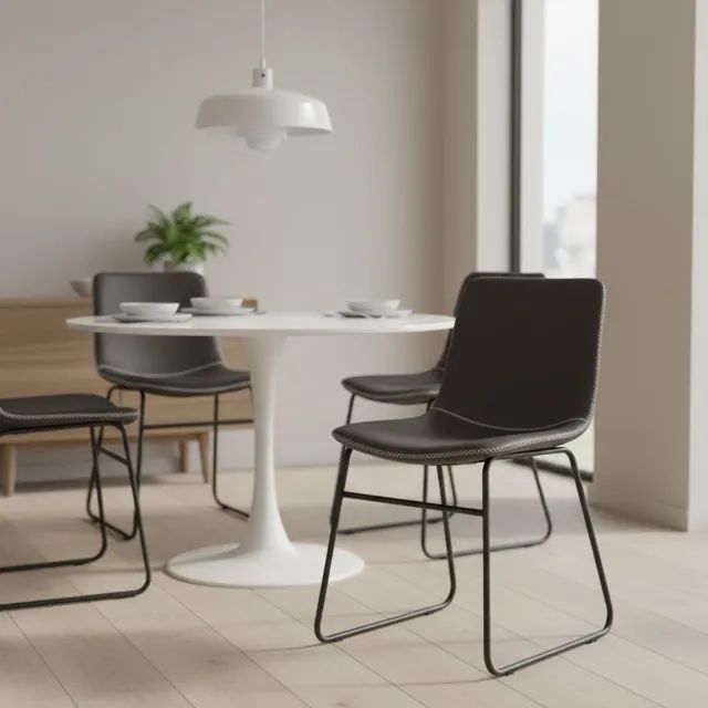 Cadeira Interlocutor Espanha Corino Preta Conforto e Estilo Ergonômica Modelo 37002