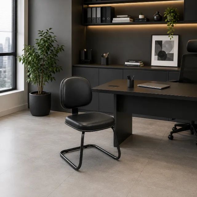 Cadeira Fixa Executiva Lisa Base em "S" - Foto 4