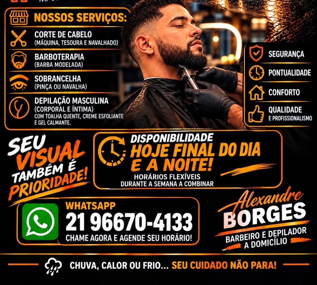 Barbeiro / Depilação a domicílio 